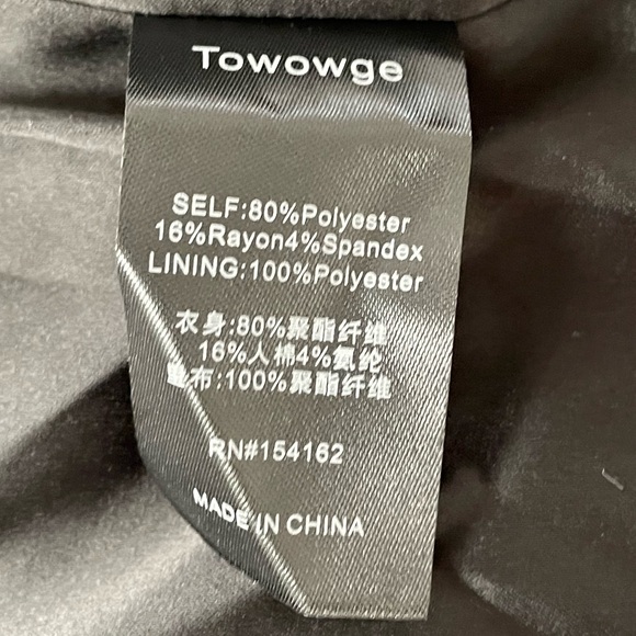 NWT Towowge Grey and Silver Floral Jacquard Longline Blazer, Size Large - Picture 7 of 8